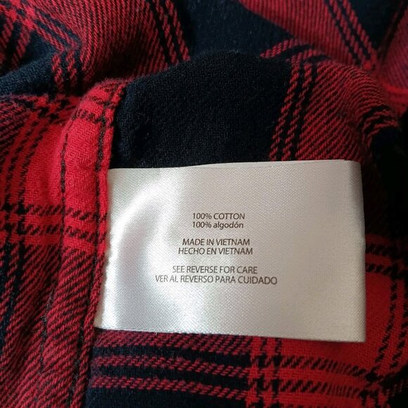 Woolrich Womens XXL Flannel Shirt Red Black Plaid Button Down Long Sleeve Work - Picture 4 of 11